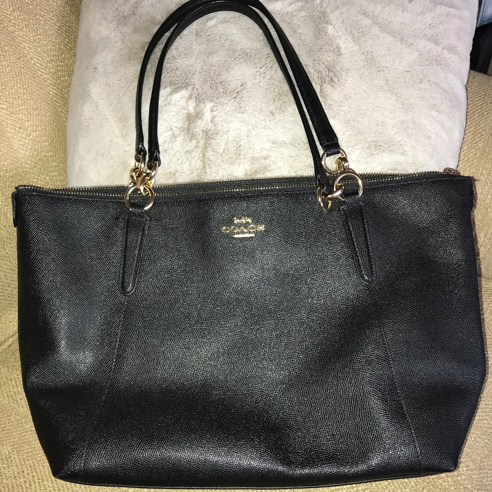 Coach black w gold hardware tote